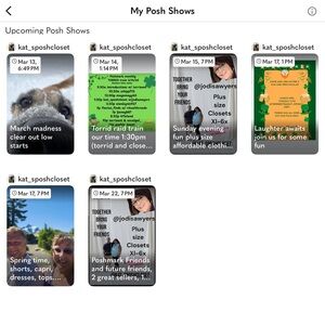 Upcoming shows updated with changes